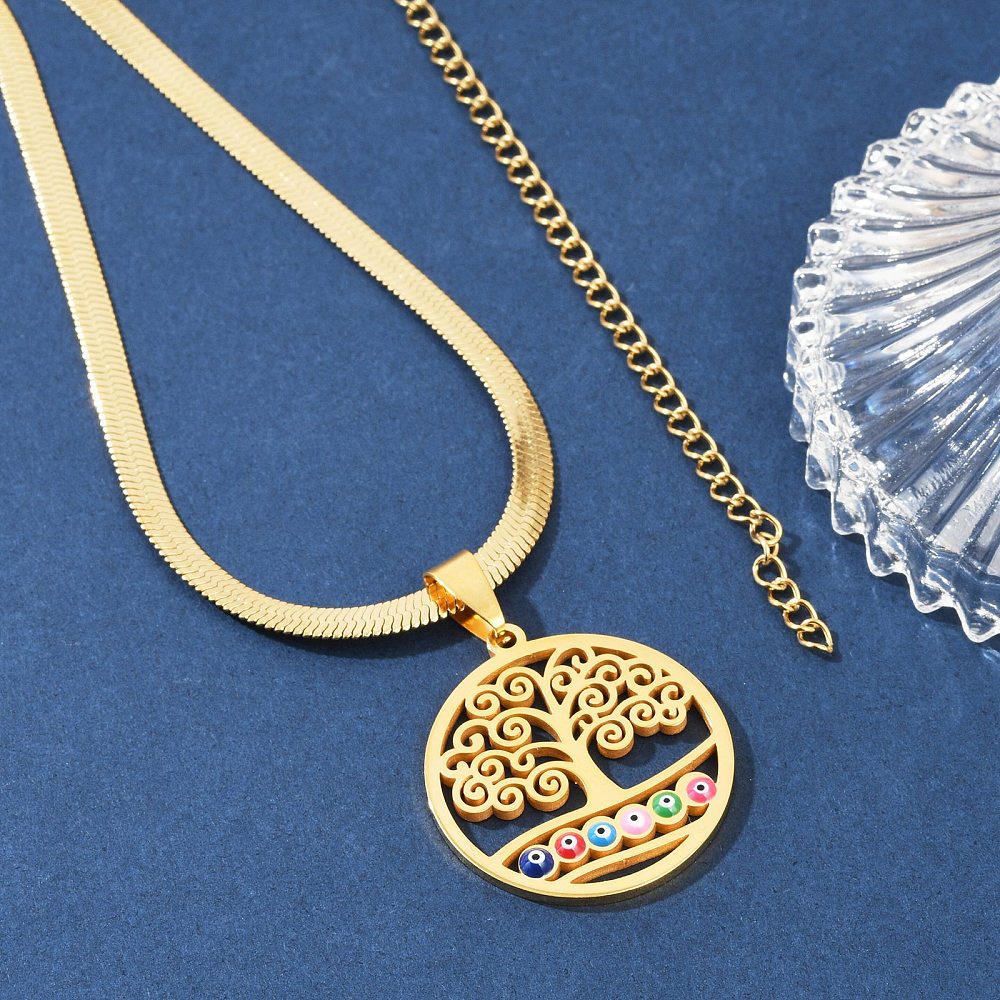 Collier arbre de vie + mauvais oeil