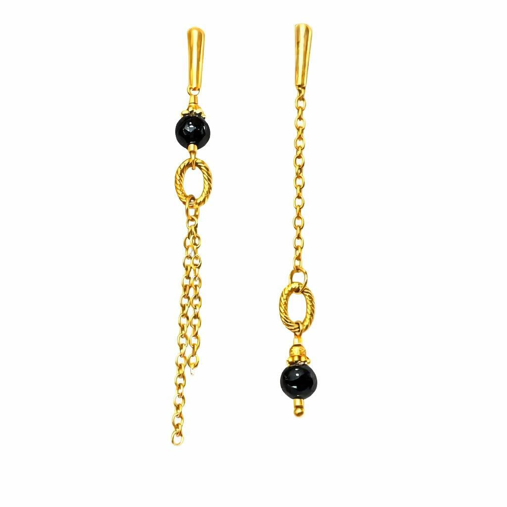 Boucle d'oreille asymétrique – Piton de la fournaise – obsidienne – Trésor Péï