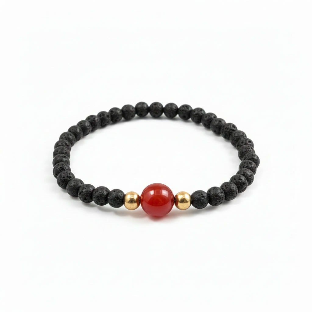 Bracelet – Anse des cascades – Cornaline – Lave – Trésor Péï