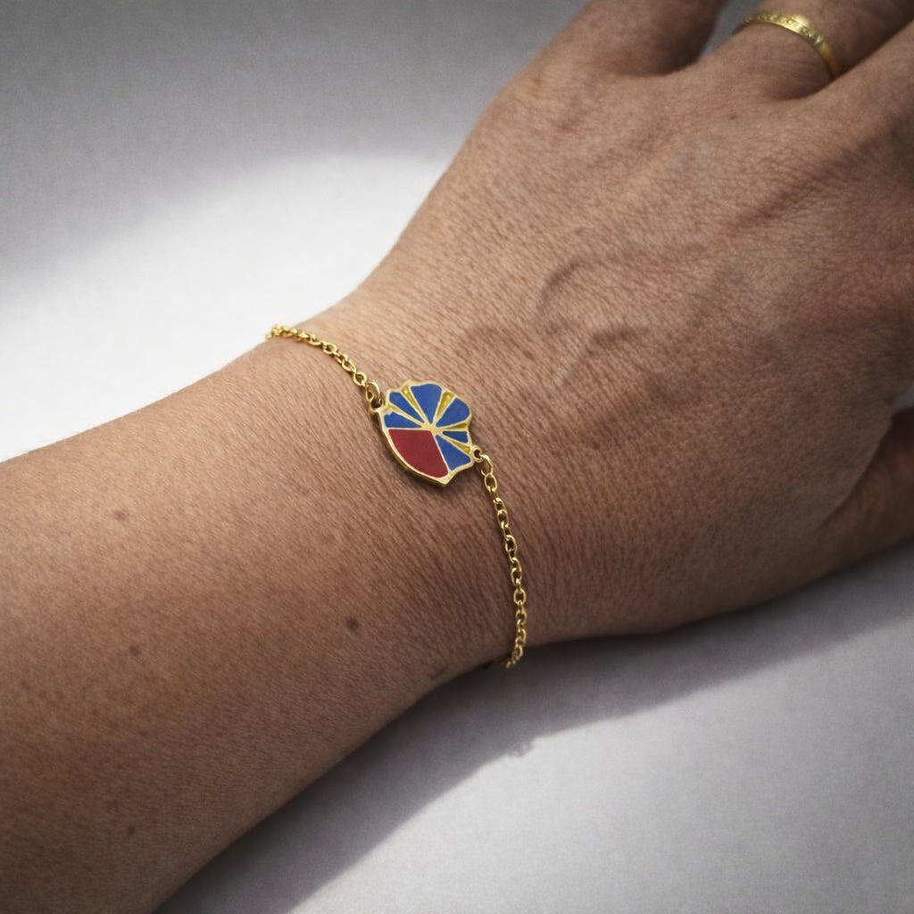 Bracelet carte de l'île de la réunion aux couleurs du drapeau de la Réunion – Trésor Péï – vue 2