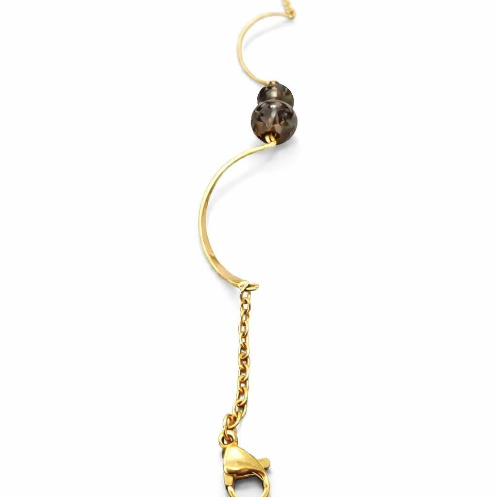 Bracelet breloque – Piton Maido – Quartz fumé – Torsade – Trésor Péï