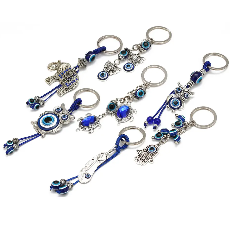 Porte clé protection mauvais œil amulette diverse forme