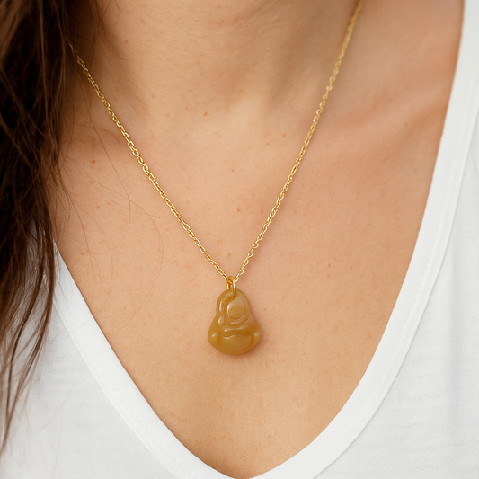 Collier agate bouddha – Stabilité, ancrage et équilibre émotionnel
