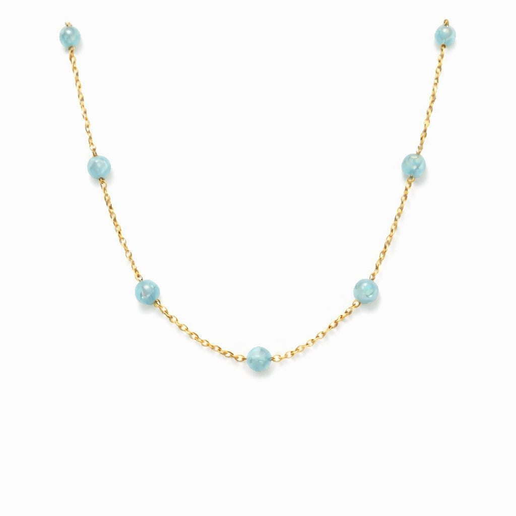 Collier perles - Cascade Langevin - Aigue-Marine