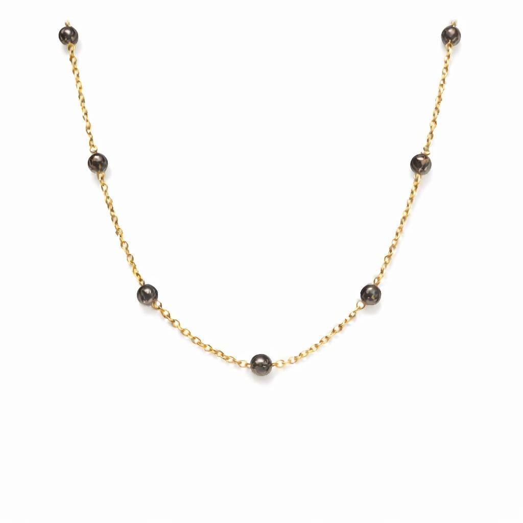 Collier perles – Piton Maido – Quartz fumé – Trésor Péï