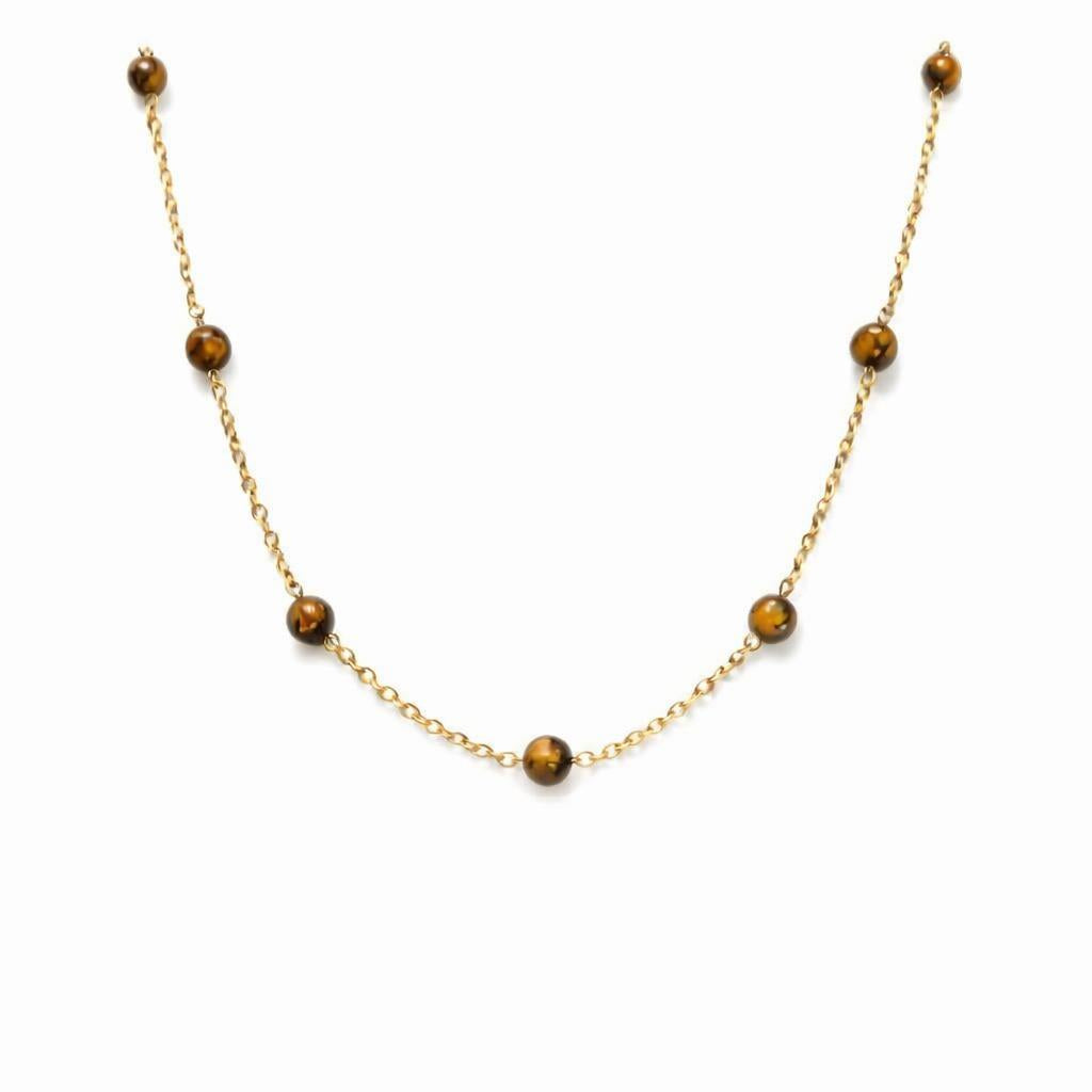 Collier perles - Cap méchant - Œil de tigre