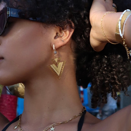 Collection Tropical spirit  - Boucle d'oreille trapèze