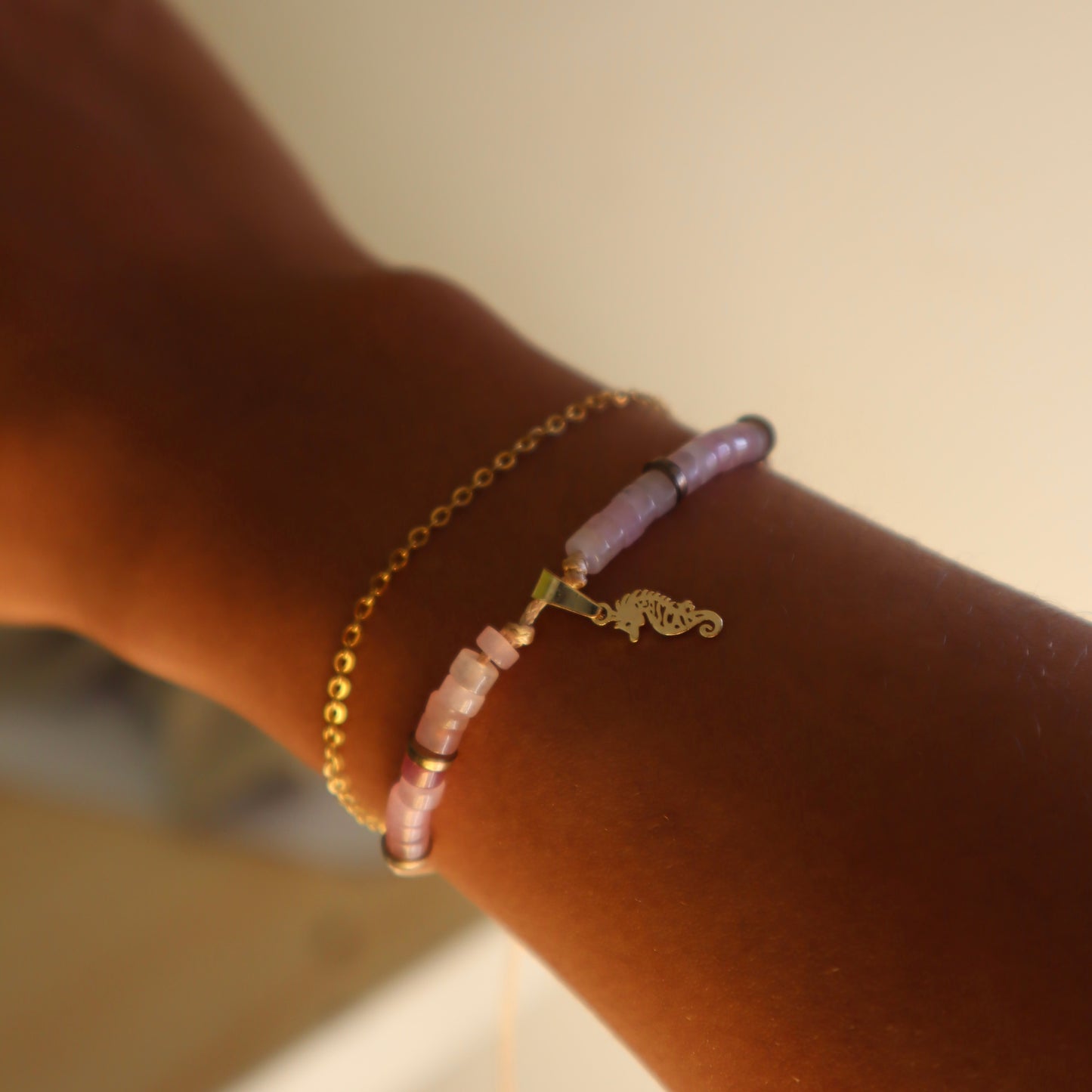 Collection Tropical spirit  - Bracelet combo Quartz rose