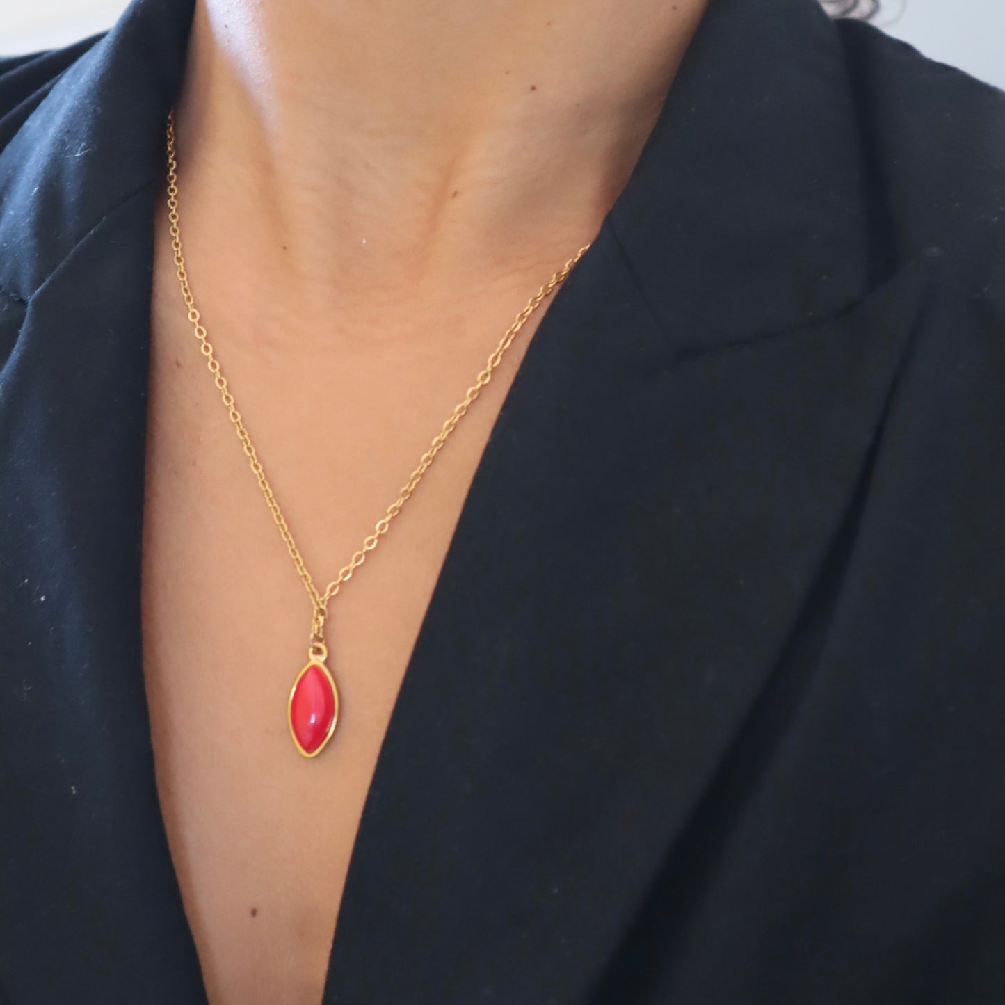 Parure cornaline - boucle et collier