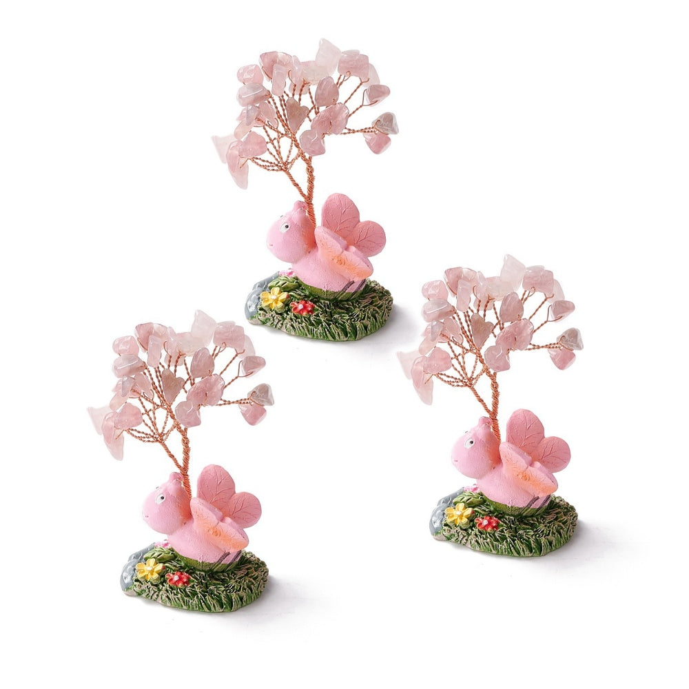 Arbre du bonheur abeille quartz rose