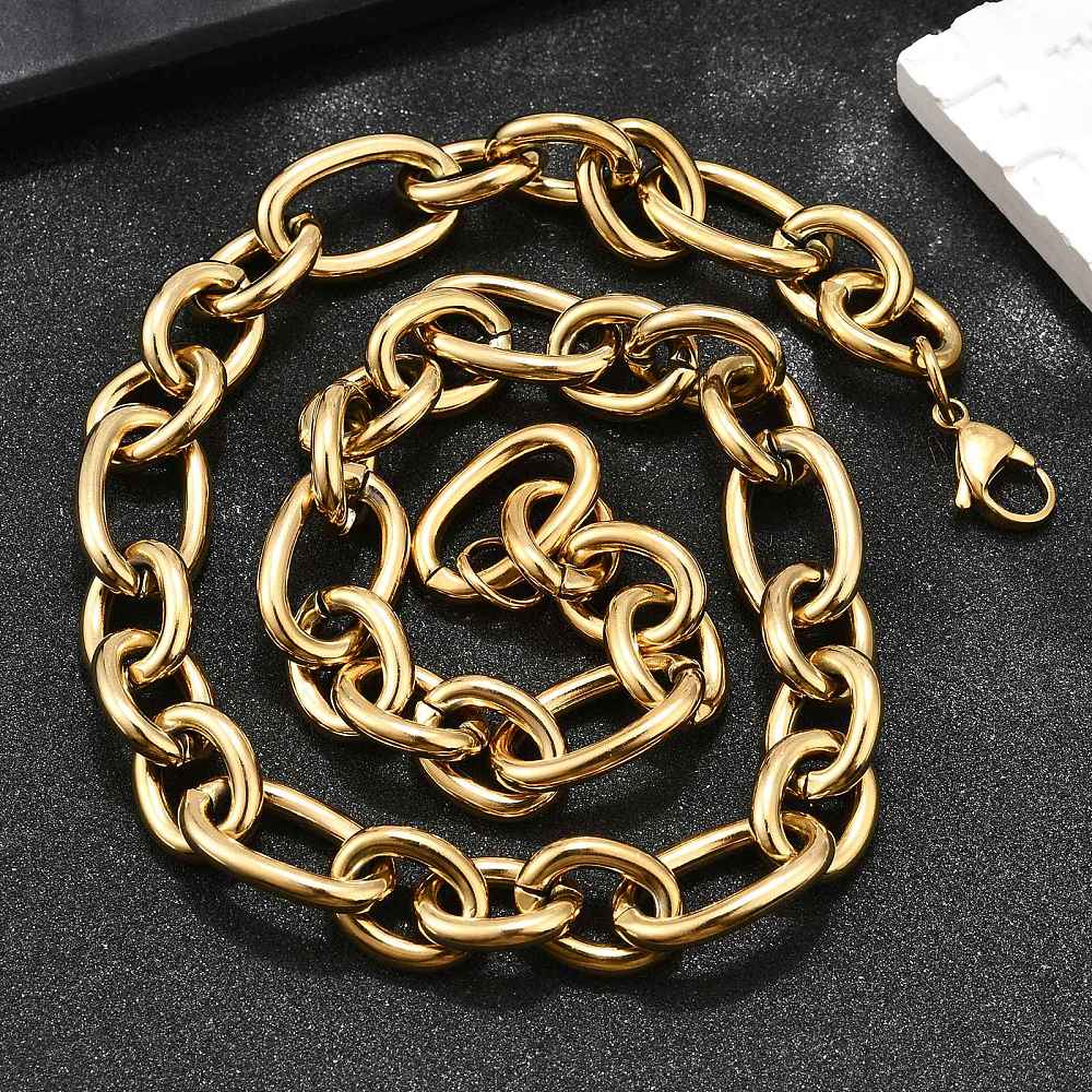 Collier acier inoxydable maille épaisse