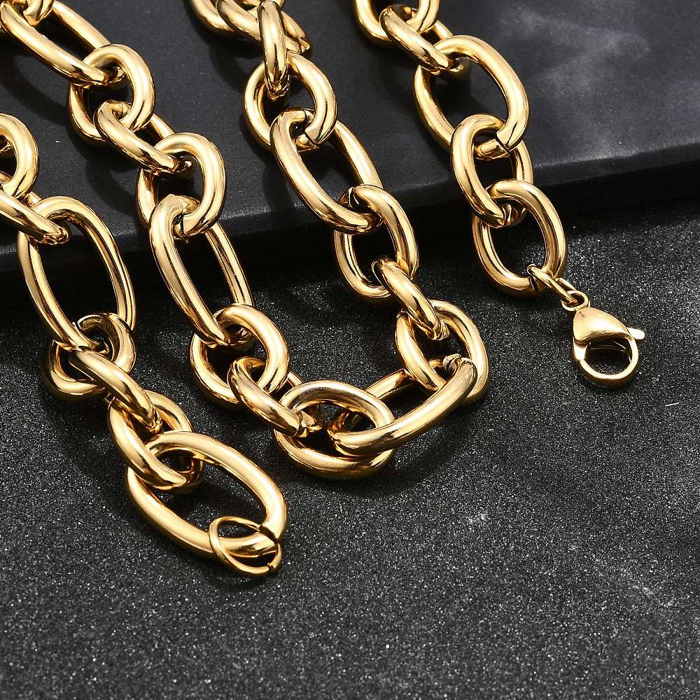 Collier acier inoxydable maille épaisse