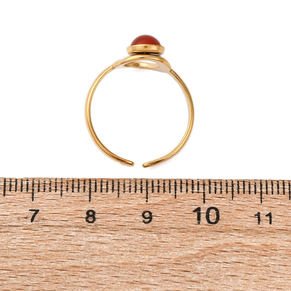 Bague cercle ovale pierre mixte