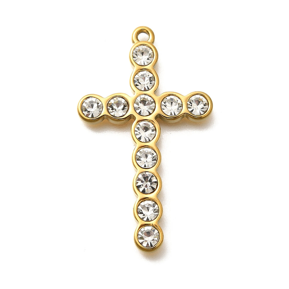 Pendentif croix grand modèle avec strass