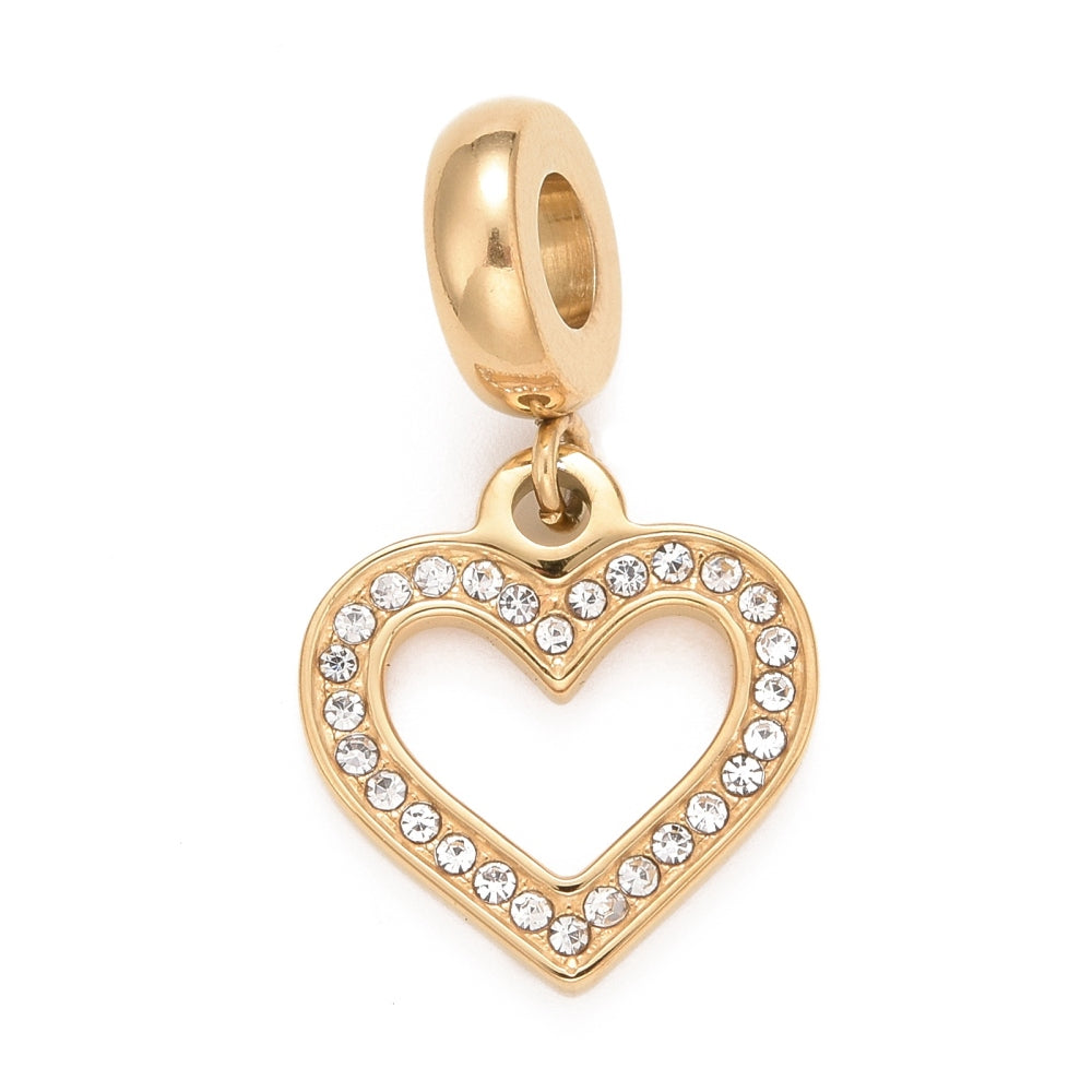 Pendentif cœur strass acier