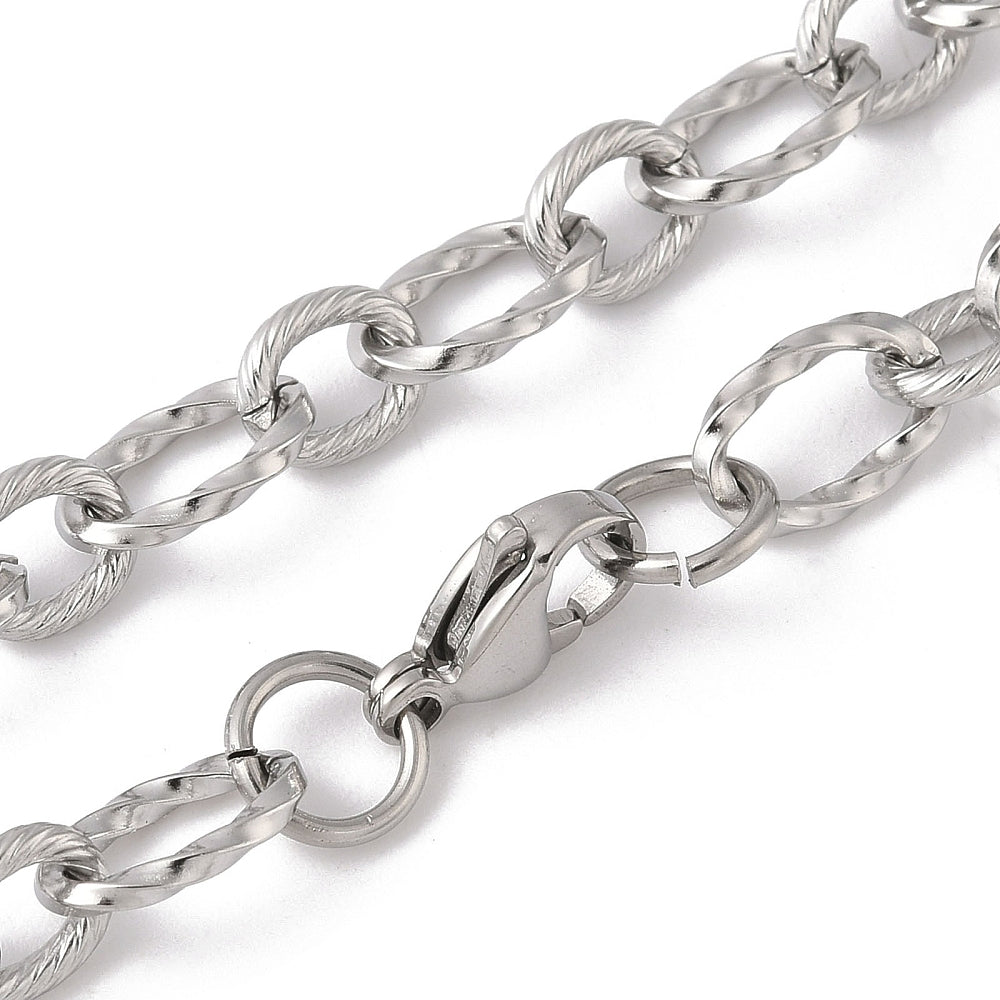Collier acier inoxydable maille ovale