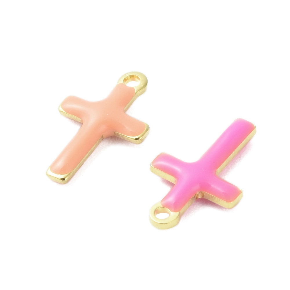 Charm croix emaillée - Coloré