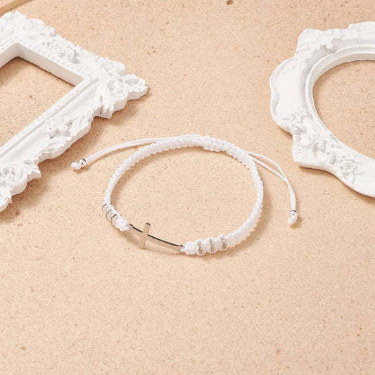 Bracelet Croix cordon en tissu