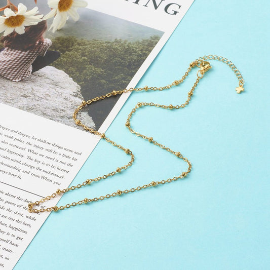 Collier acier inoxydable moyenne perle fine