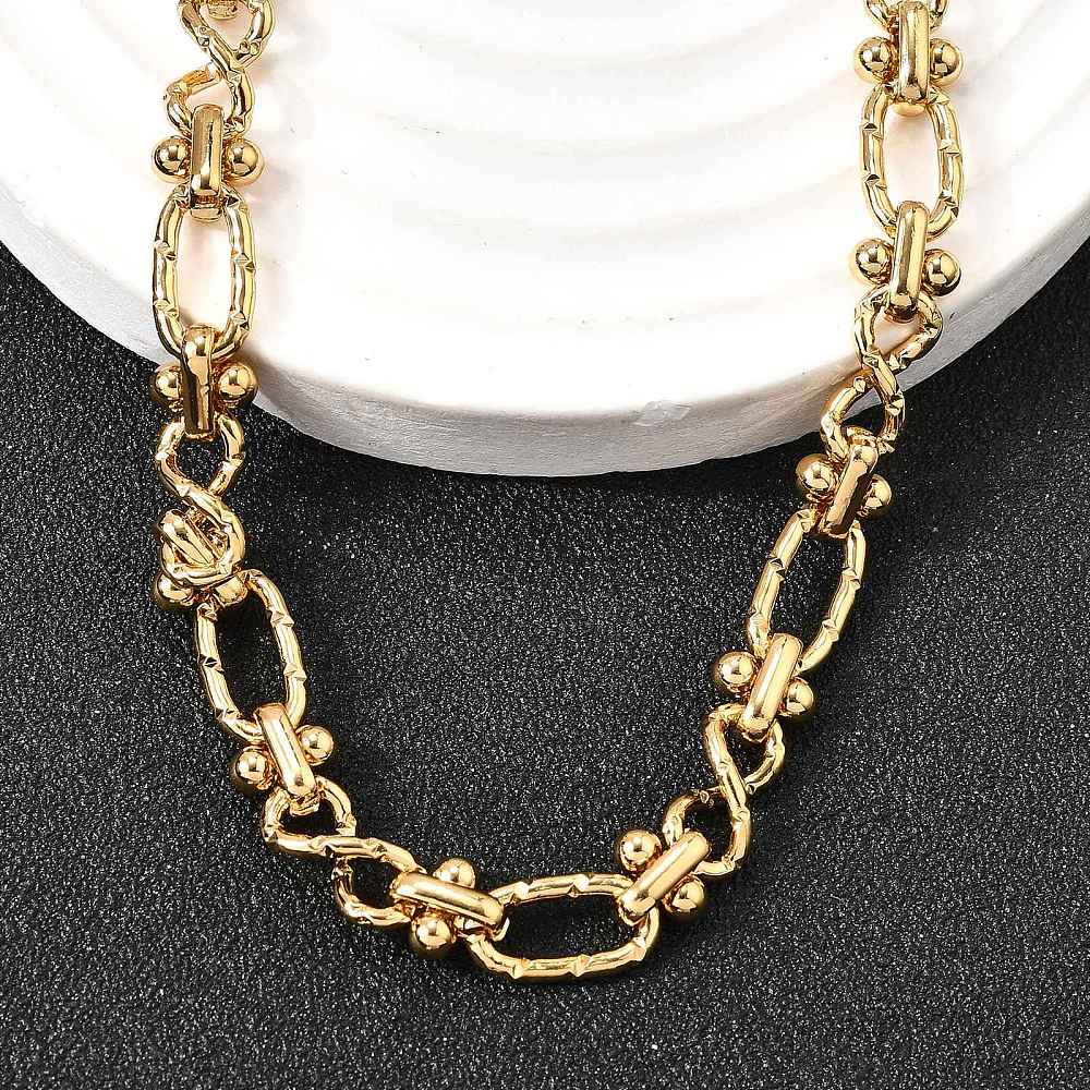 Collier acier inoxydable maille articulé or