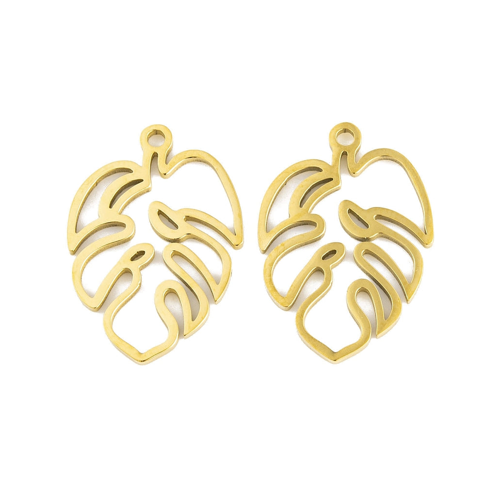 Pendentif creux monstera