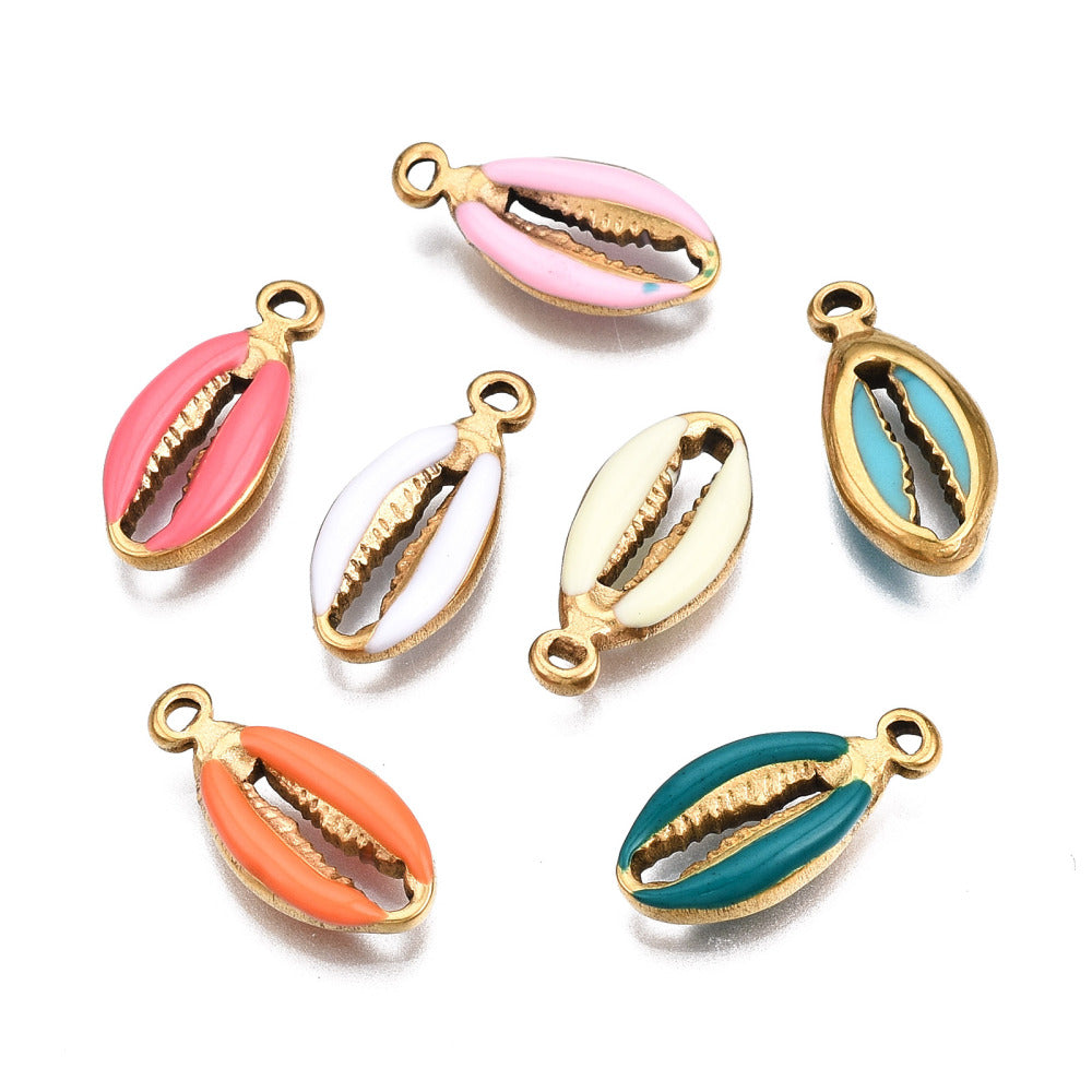 Charm coquillage ovale - coloré