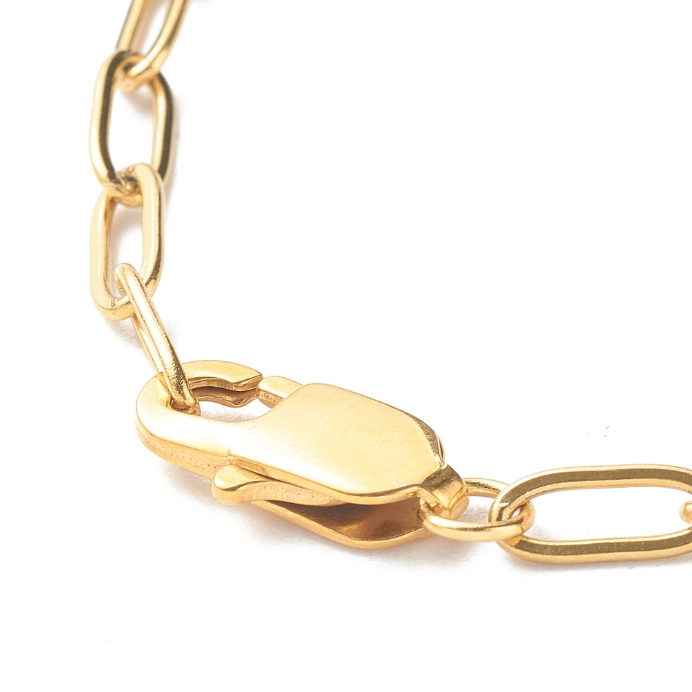 Collier acier inoxydable maille thrombone or