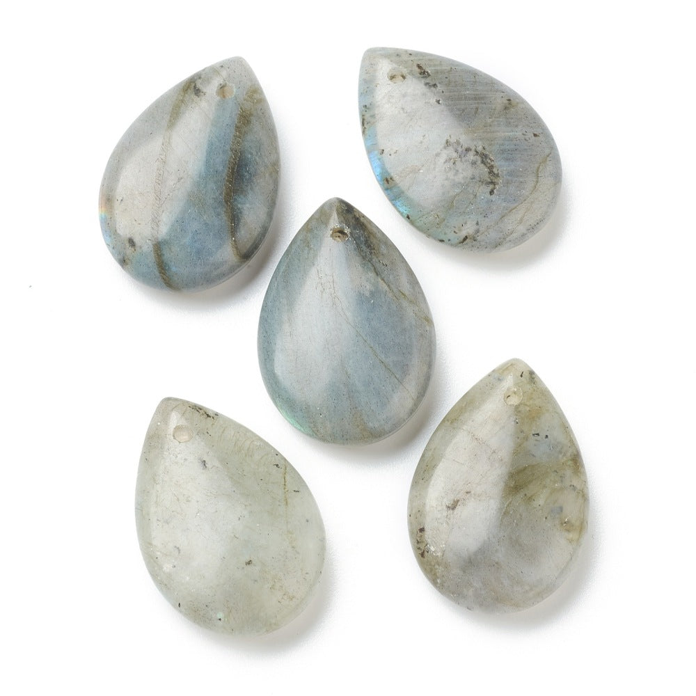 Pendentif goutte labradorite naturelle blanche