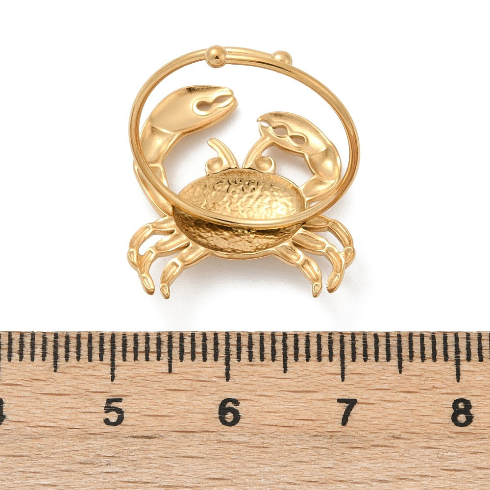 Bague crabe acier inoxydable