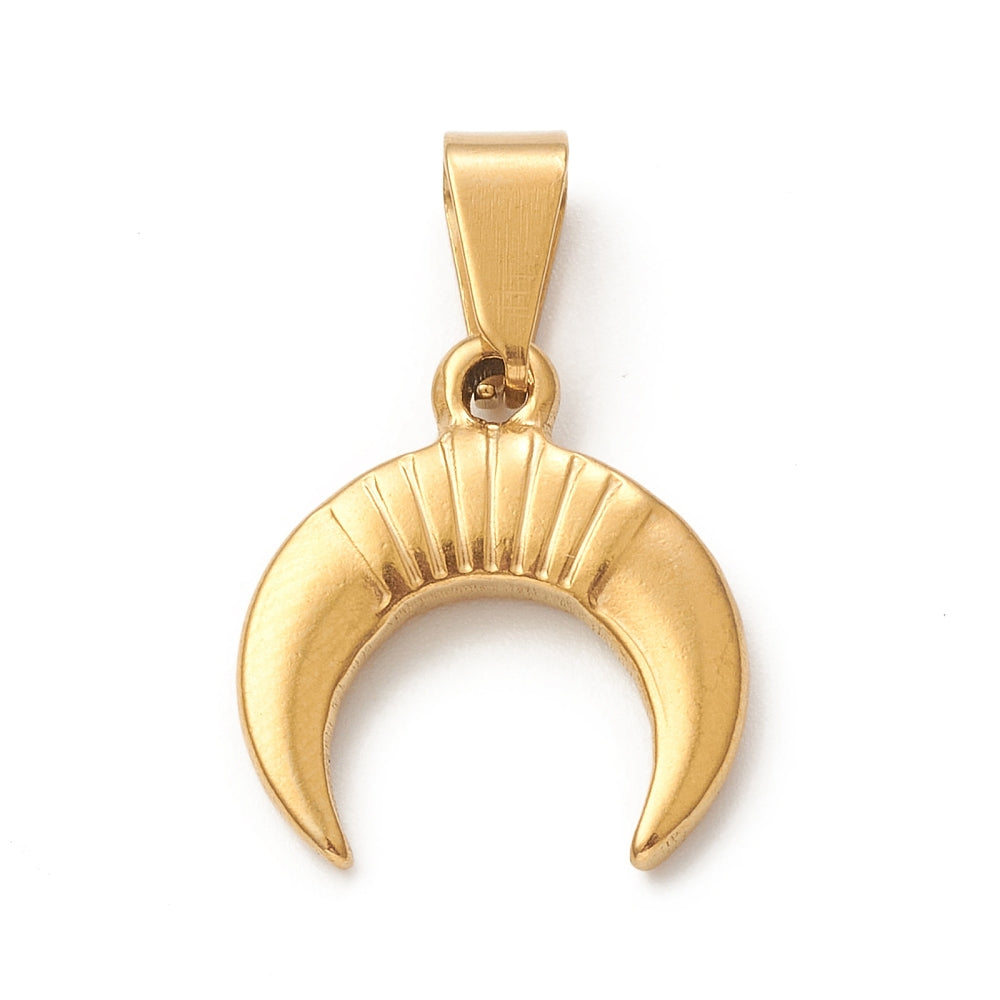 Pendentif croissant de lune acier inoxydable