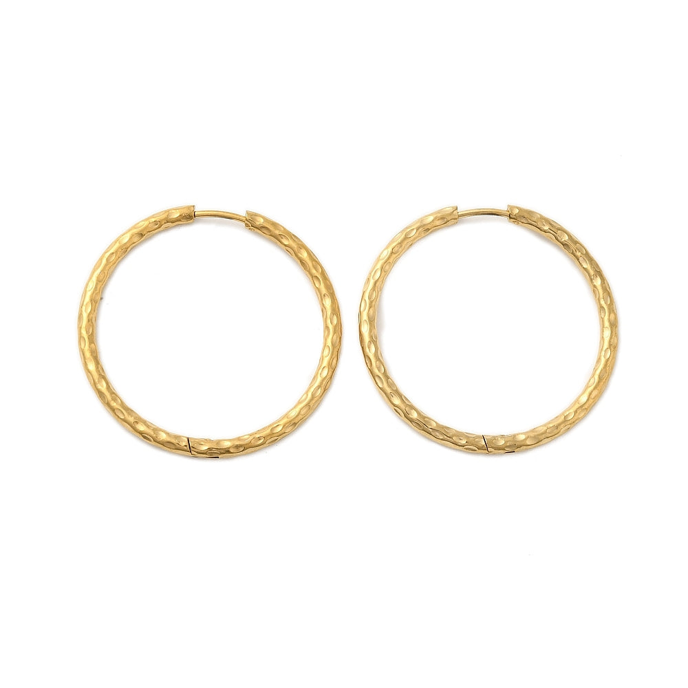 Créole ronde texturé 3.4cm