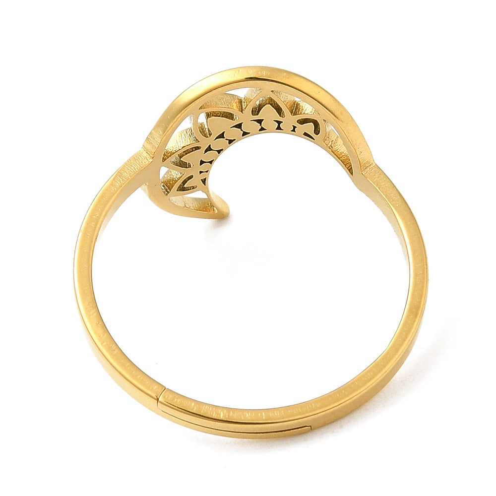 Lucia bague acier inoxydable or lune