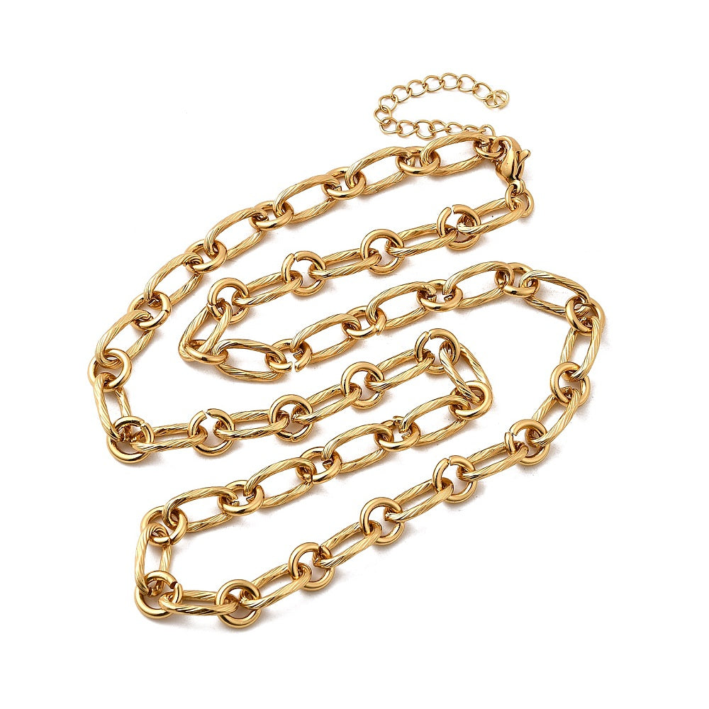 Collier acier inoxydable maille ovale