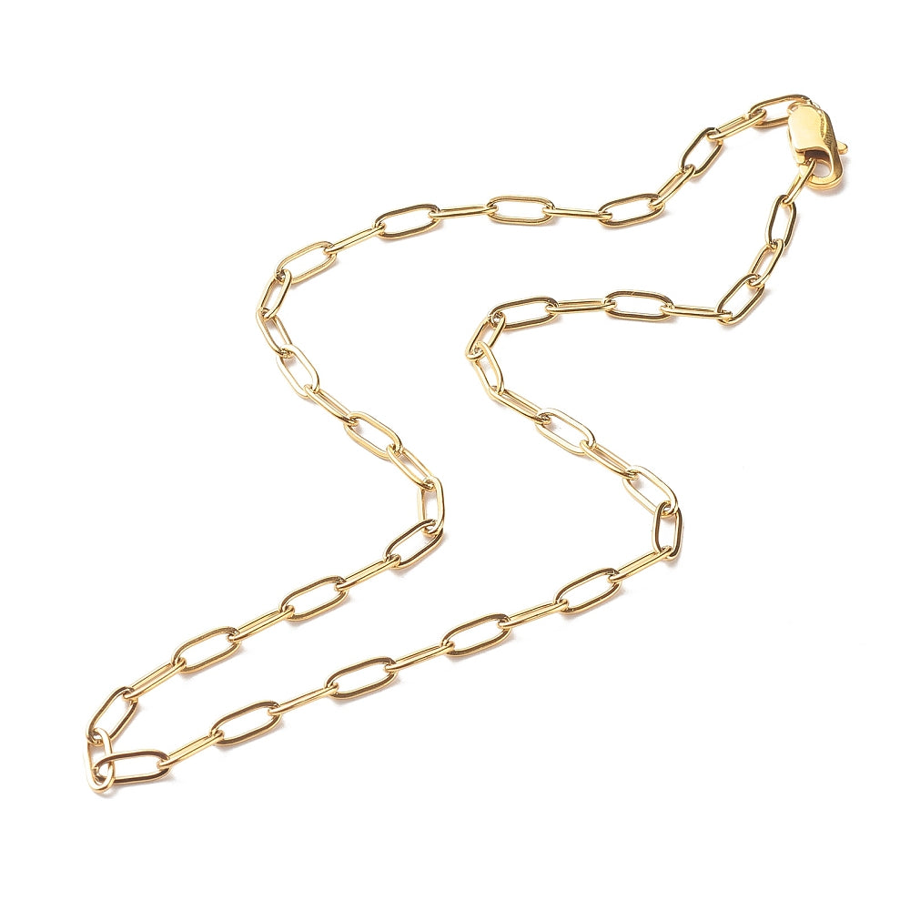 Collier acier inoxydable maille thrombone or