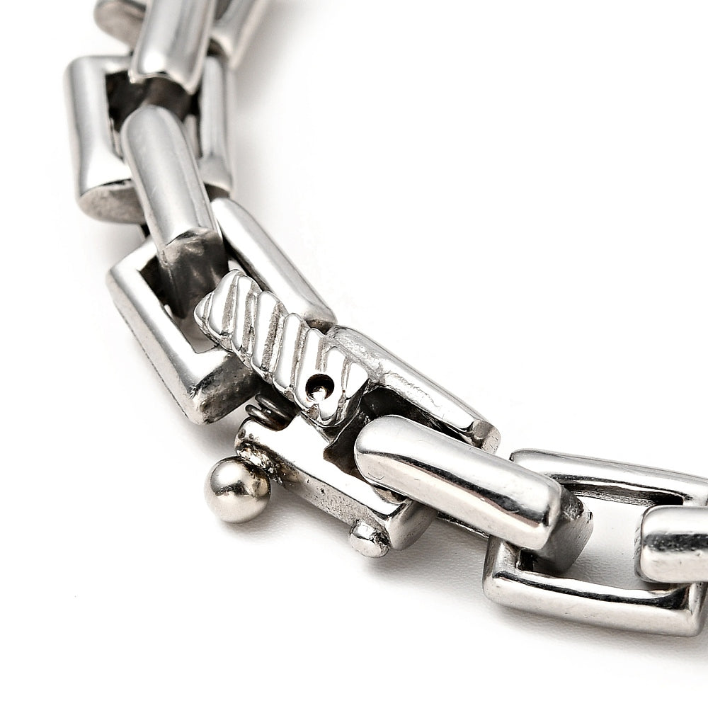 Bracelet maille rectangulaire acier inoxydable