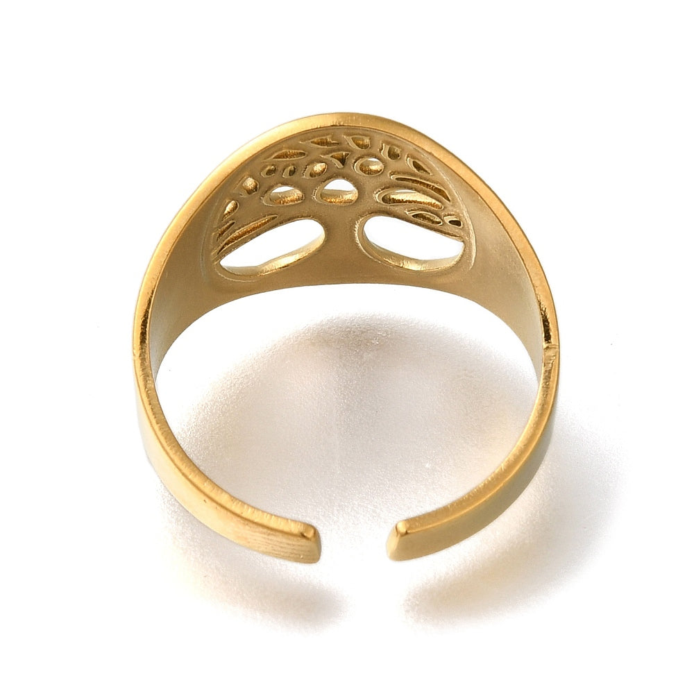bague arbre de vie manchette en acier inoxydable