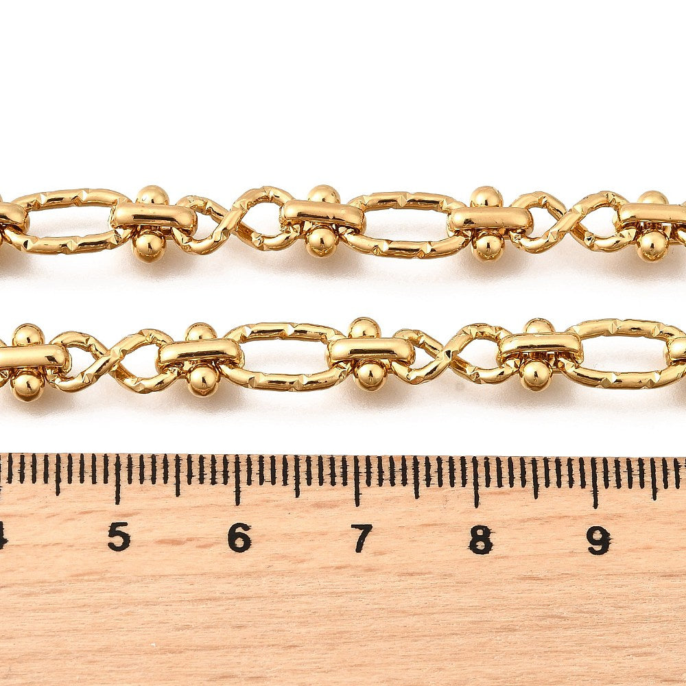 Collier acier inoxydable maille articulé or