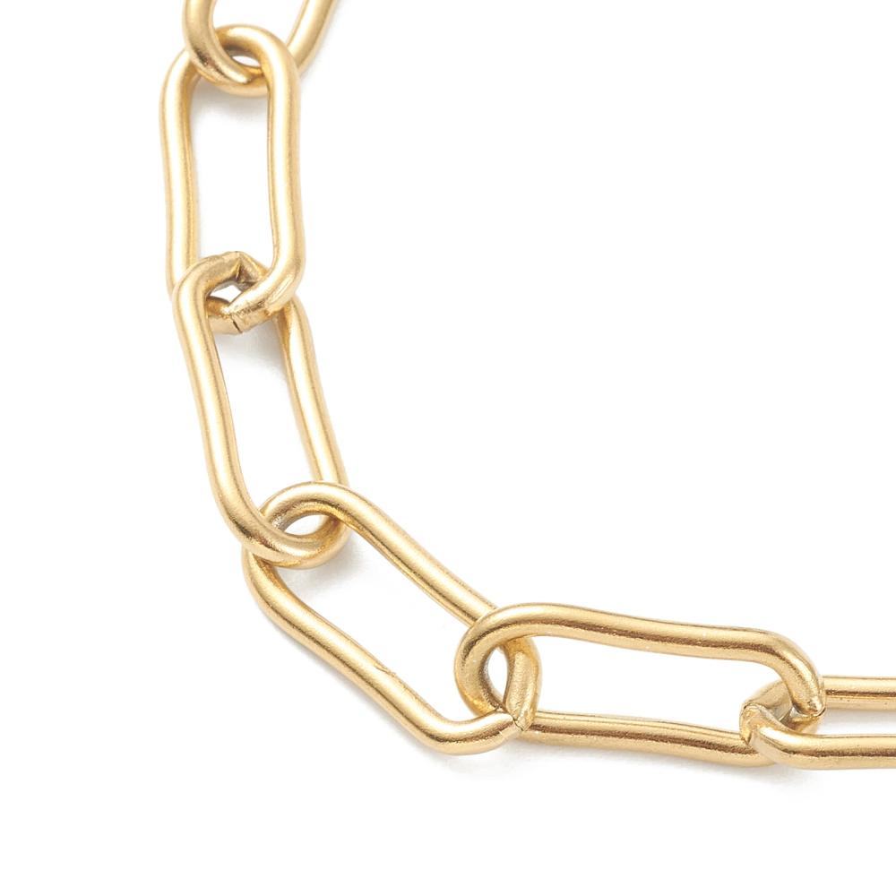 Collier acier inoxydable maille trombone 45 cm