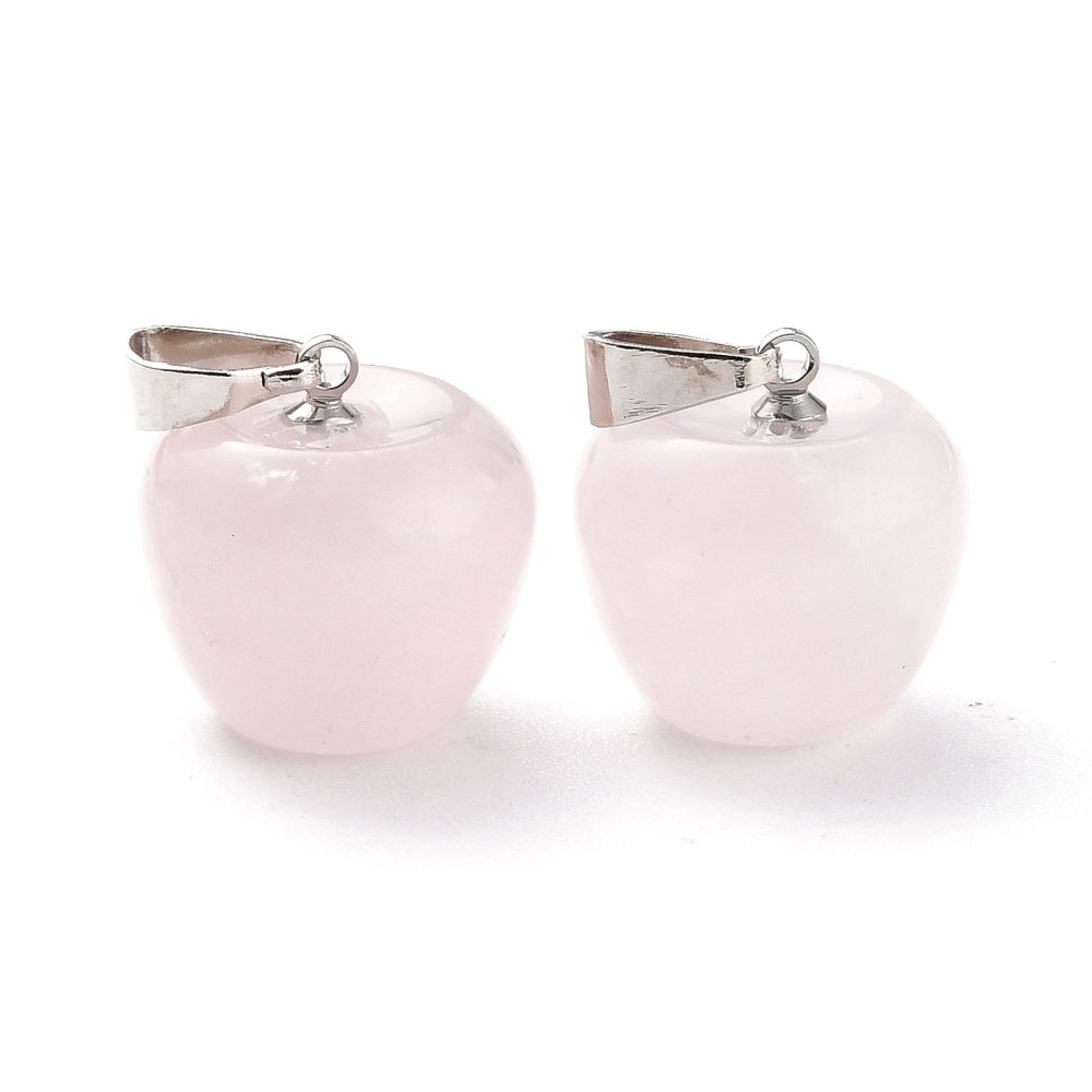 Pendentif Quartz rose forme pomme