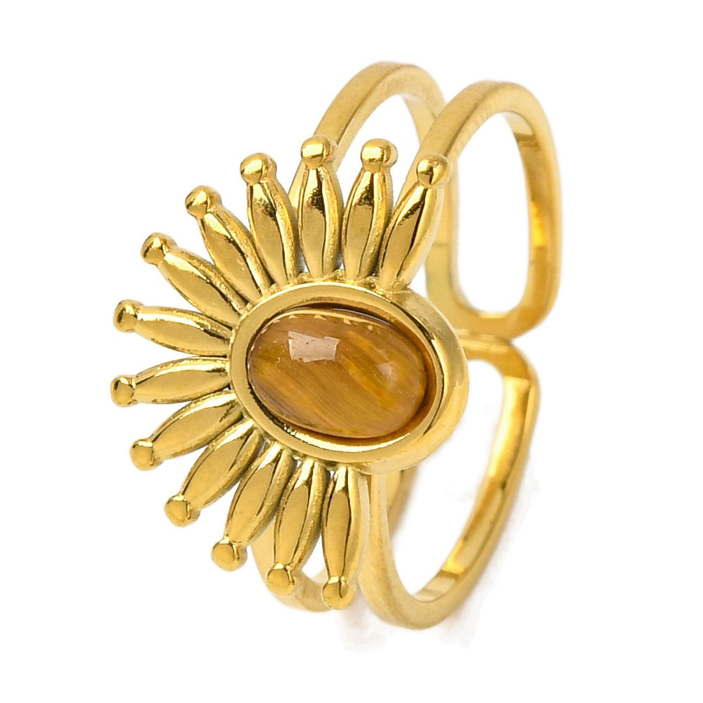 Bague forme couronne Oeil de tigre