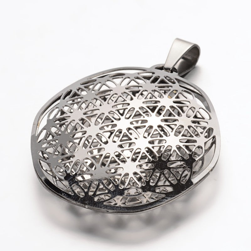 Pendentif fleur de vie 3D acier inoxydable