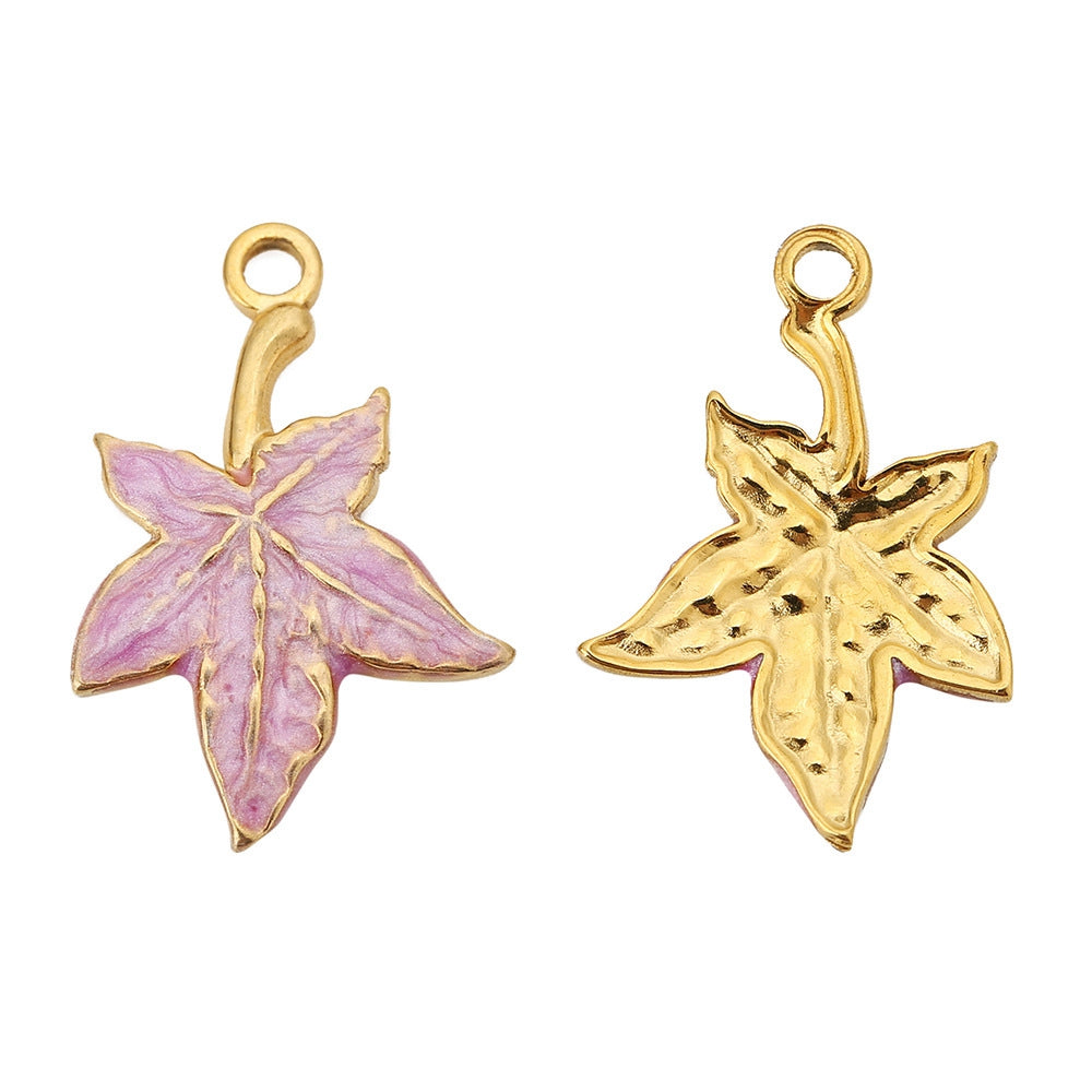 Charm Feuille d'érable - Rose