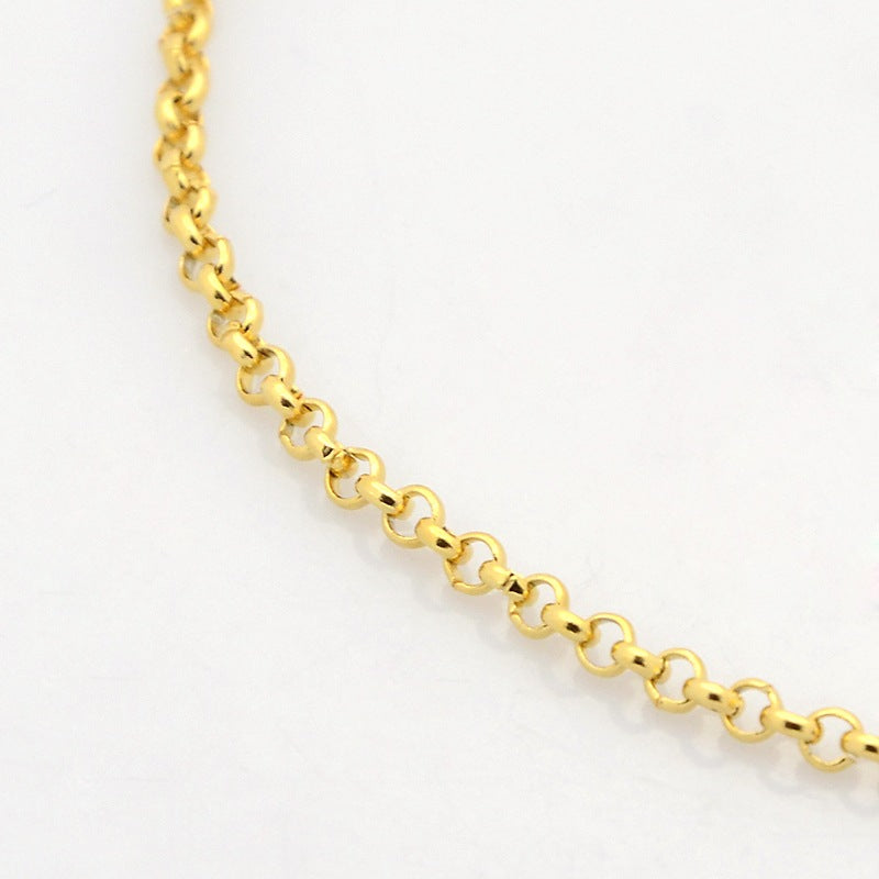 Collier acier inoxydable maille rolo fine