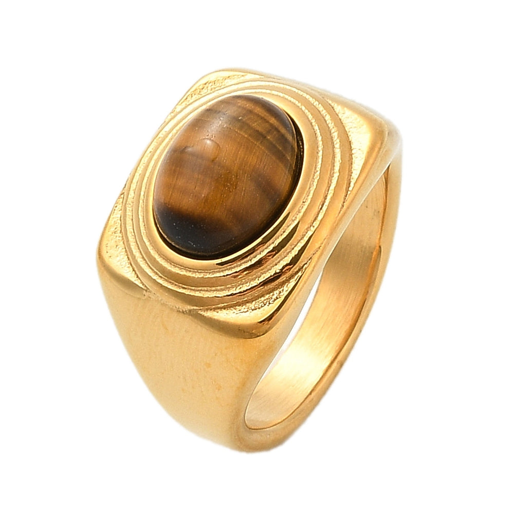 Bague chevalière homme oeil de tigre