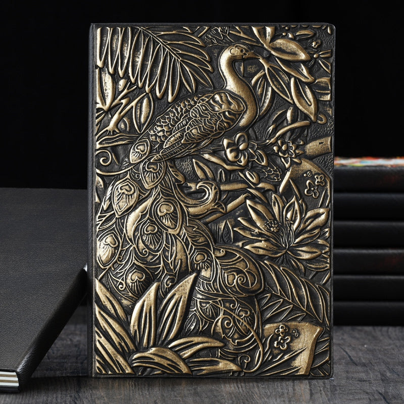 Carnet spirituel cuir PU relief motif nature