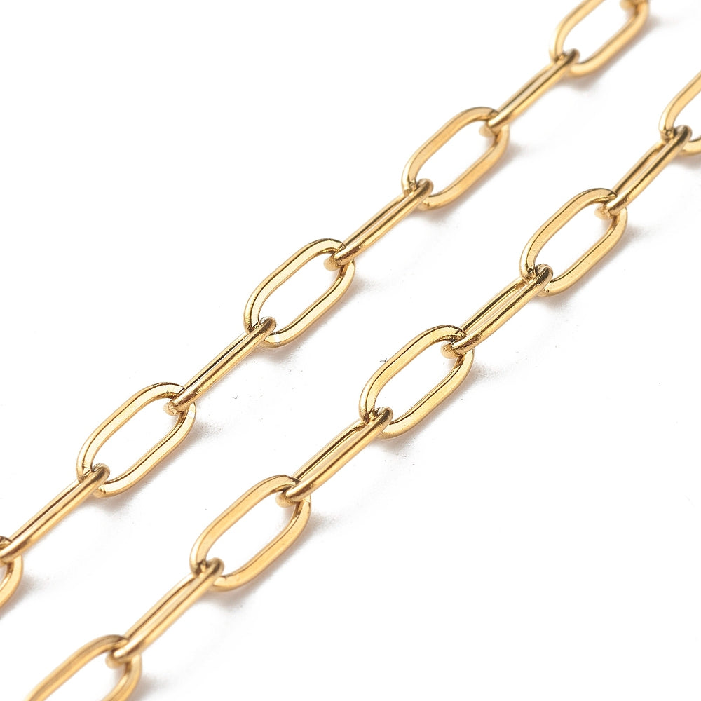 Collier acier inoxydable maille thrombone or