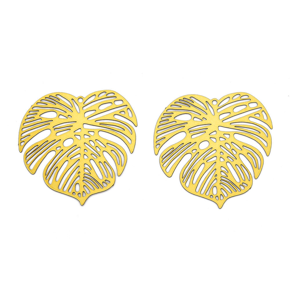 Pendentif monstera filigrane