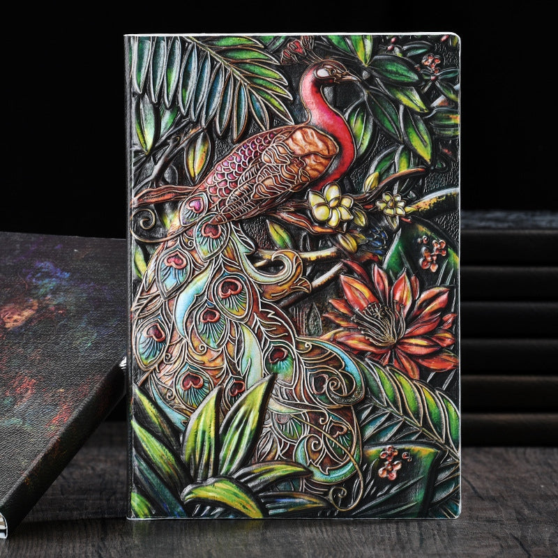 Carnet spirituel cuir PU relief motif nature
