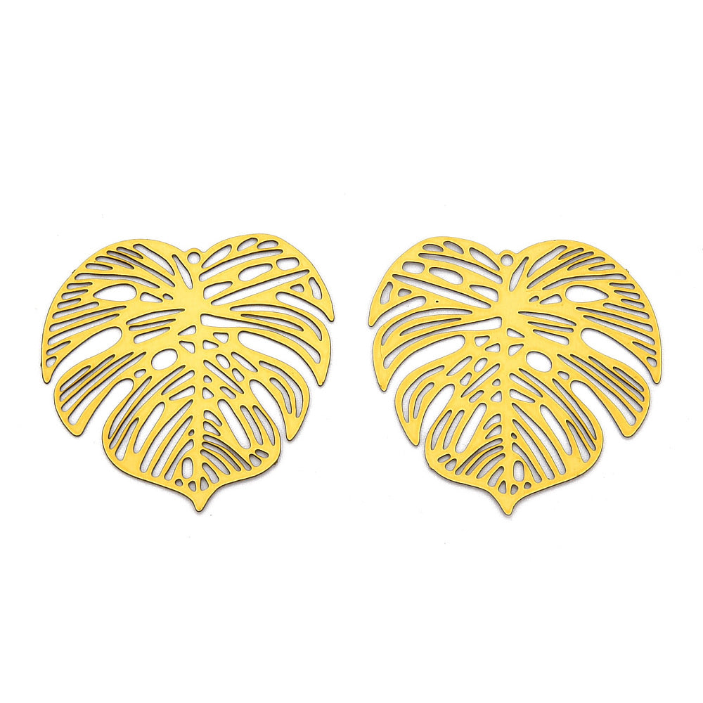 Pendentif monstera filigrane