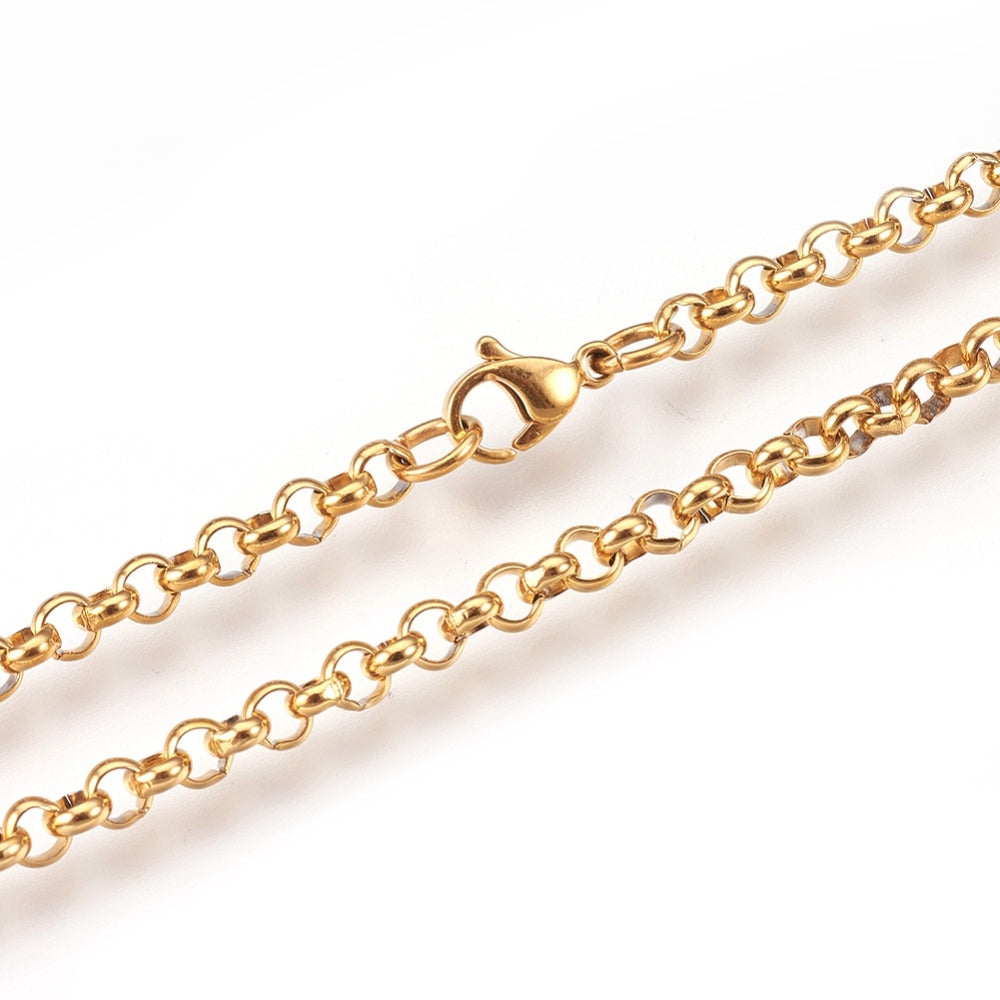 Collier acier inoxydable maille Rolo 41.5cm